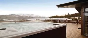 Relax in Hot Tubs view snowy Mountains